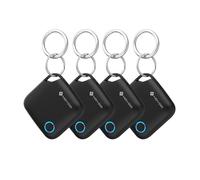 NOVOO Étiquette Intelligente, Air Tag Traceur Bluetooth Compatible with App Locate (iOS Only), avec 8 Boucles, Alarme 80 DB, Pile Remplaçable, pour Clés, Valises, Sacs, 4pcs