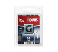 Novus NOVUS Jeu d'agrafes en fil plat 1200 et 600 pièces, Type G, Prof pénétration maximale des agrafes: 14 mm Quantité:600
