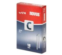 Novus 042-0594 Carton de 2000 Agrafes dos étroit 4/18 mm Rouge