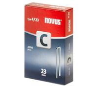 Novus 042-0595 Carton de 2000 Agrafes dos étroit 4/23 mm Rouge