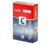 Novus 042-0724 Carton de 2000 Agrafes fines 4/28 mm Rouge