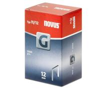 Novus Agrafes plates pour agrafeuse à marteau 12 mm - 5000 agrafes de type G 11/12 - Agrafeuse en fil d'acier galvanisé