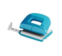 Novus Perforatrice E 216 (16 feuilles de papier perforé avec rail de butée, pour bureau et bureau) Bleu pétrole brillant