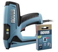 NOVUS TOOLS Agrafeuse électrique J-120 Kit avec 1800 agrafes | Agrafeuse et cloueuse puissante pour agrafes en fil fin 6-14 mm et clous 16 mm │ Fixation de tissus, cuir ou baguettes