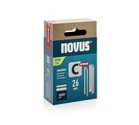 NOVUS TOOLS Agrafes à dos étroit 26 mm de type 4 super dure, 1000 pièces, agrafes galvanisée pour la fixation de bois profilés, panneaux et treillis métallique