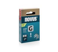 NOVUS TOOLS Agrafes en fil plat de type 11, longueur 8 mm, 1200 pièces | Agrafes galvanisées pour fixer des films plastiques, bardeaux bitumés ou écrans de sous-toiture avec une agrafeuse marteau