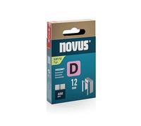 NOVUS TOOLS Agrafes en fil plat de type 53F, longueur 12 mm, 600 pièces | Agrafes galvanisées pour fixer de films plastiques, d’étiquettes, de papiers, de cartons bitumés et de films pare-vapeur