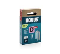 NOVUS TOOLS Agrafes en fil plat de type 53F, pointe en D, 18 mm, 600 pièces | Agrafes galvanisées pour la fixation de griffes pour bois profilés │ Pointes en D augmentent la résistance à l’arrachement