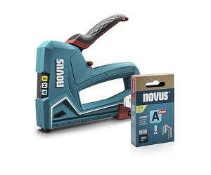 NOVUS TOOLS Agrafeuse manuelle J-50 Kit avec 1800 agrafes │ Agrafeuse et cloueuse professionnelles en aluminium pour agrafes en fil fin 6-14 mm et clous 16 mm │ Idéal pour tapisserie et décoration