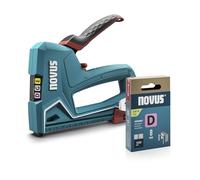 NOVUS TOOLS Agrafeuse manuelle J-51 Kit avec 1200 agrafes │ Corps en alu | Agrafeuse et cloueuse professionnelles pour agrafes en fil plat 6-14 mm et clous 16 mm │ Fixation de films, menuiserie