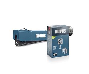 NOVUS TOOLS Agrafeuse marteau J-033 Kit avec 5000 agrafes | Pour agrafes en fil plat de 6 - 10 mm │ Corps robuste en métal avec poignée ergonimique et chargement rapide des agrafes