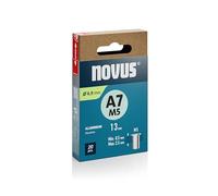 NOVUS TOOLS Écrous aveugles en aluminium Ø 6,9 mm, 13 mm, 20 pièces | filetage M5, pour matériaux de 0,5 à 2,5 mm d'épaisseur, idéales pour fixations dans les métaux non ferreux et les plastiques