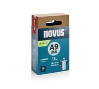 NOVUS TOOLS Écrous aveugles en aluminium Ø 8,9 mm, 15 mm, 50 pièces | filetage M6, pour matériaux de 0,5 à 3,0 mm d'épaisseur, idéales pour fixations dans les métaux non ferreux et les plastiques