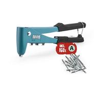 NOVUS TOOLS Pince à riveter N-10 avec 160 rivets aveugles en aluminium | Coffret complet, tête de rivetage de précision, embouts intégrés, outil ergonomique pour bricolage et réparations