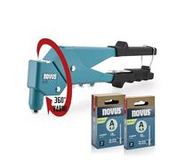 NOVUS TOOLS Pince à riveter N-25 Vario avec 100 rivets en aluminium | Tête pivotante à 360°, riveteuse universelle en aluminium, outil ergonomique pour le bricolage et l’atelier