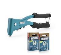 NOVUS TOOLS Pince à riveter N-30 avec 100 rivets aveugles en aluminium | Riveteuse professionnelle ergonomique à une main, verrouillage de poignée, universelle pour rivets en aluminium et en acier