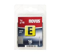 Novus Typ J/16 clous d’une longueur de 16 mm, emballage transparent avec 2600 clous du type J/16, idéale pour la fixation des moulures et des baguettes d‘angle