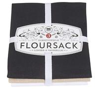 Now Designs Floursack Lot de 3 torchons de Cuisine Noir/huître/Blanc