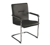 Fauteuil visiteur simili cuir Rumba - noir