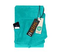 Npluseins Couverture Pull Plaid Femme et Homme 130 x 180 - Doux, indéformable et hypoallergénique - Couverture avec Manches et Poche Ventrale - 1448.2043, Turquoise