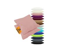 Npluseins Housse Coussin traversin 40x145 - Lot de 2 taie de traversin Coton Doux - faciles à Entretenir, Design uni 1179.1539, Vieux Rose