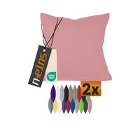 Npluseins Housse de Coussin 40x60 Coton - Lot de 2 Housse Coussin 100% Coton pour Decoration Maison Moderne, Design Simple 317.361, Vieux Rose