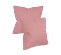 Npluseins Housse de Coussin 50x50 Unie - Lot de 2 Housse Coussin 50x50 Coton pour Decoration Maison Moderne, Design Discret 1154.1498, Vieux Rose