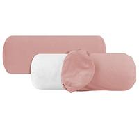 Npluseins Lot de 2 Housse de Coussin pour traversin 40x15 en Coton Jersey - certifié Oeko-TEX - Taie de traversin Doux et Confortable - Plusieurs Couleurs 1331.1812, Vieux Rose