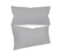 Npluseins Taie Oreiller 40x80 Unie - Lot de 2 Taies d'oreillers 40x80, 100% Coton Doux, Respirantes et Confortables, Design Discret 1154.1498, Gris clais