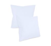 Npluseins Taie Oreiller 80x80 Unie - Lot de 2 Taies d'oreillers 80x80, 100% Coton Doux, Respirantes et Confortables, Design Discret 1154.1498, Blanc
