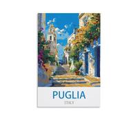 NPRZM Métal Tin Sign Pouilles, Italie Pancarte en Métal Panneau Poster Plaque Métallique Slogan Art Décor Vintage Pr Bar Café Pub 15x30cm