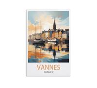 NPRZM Tin Sign Métal Vannes France Côte Lac Affiches Vintage Panneau Métal Étain Signe Tin Signs Plaque Métallique Décorative Wall Decor pour Maison 15x30cm