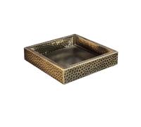 Npy2bZ3hr Soucoupe végétale Soucoupe à Plantes en Acier Inoxydable martelé Brides(Moyen)