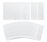 NQEUEPN 50pcs Veste en Vélin Pré-Pliée pour Invitations 12,9x18cm, Papier Vélin Floral Pochettes d'Invitation Translucides pour Mariages, Baby Showers, Anniversaires, Cartes de Vœux