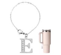 NQEUEPN Breloque Lettre pour Stanley Coupe, Strass Pendentif Alphabet Nom Personnalisé Identification Poignée Alphabet Pendentif Lettre pour Stanley Accessoires (Lettre E)