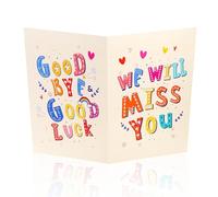 NQEUEPN Carte de Voux Géante d'Adieu, 28 x 44cm Carte de Bonne Chance avec Enveloppe Carte d'Adieu pour Collègues Carte Cadeau d'Adieu pour Collègue Amis Cadeau (Jaune)