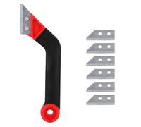 NQEUEPN Outil Retrait Joint avec 5 Lames Rechange Supplémentaires | Scie à Joint Carrelage PP & Fer Outil Retrait Joint Râteau Grattoir Angulaire avec Manche Ergonomique pour Nettoyage Efficace