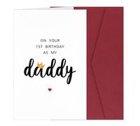 NQEUEPN Première Carte Fête des Pères, Carte d'Anniversaire pour Nouveau Papa avec Enveloppe Délicate Carte de 1er Anniversaire Comme Mon Papa de Bébé Garçon Fille Fils Fille Cadeau pour Papa