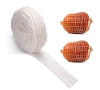 NQEUEPN Rouleau de Filet à Viande de 5m, Filet à Jambon de Volaille de Viande Fumée Élastique à 16 Trous Filet de Boeuf pour la Cuisson de la Viande Fabrication de Saucisses de Viande