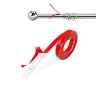 NQEUEPN Ruban Coulissant pour Rideaux, Tringle à Rideaux Lisse et Silencieux, Surface Dure, Rouleau de 4 m x 15 mm, Blanc, Plastique, Pet, Montage Tension