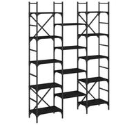 Nqyjm Bibliothèque Noir 127,5x28,5x172,5 cm Bois d'ingénierie Salon | Étagère sur Pied Meuble de Rangement, Armoire avec Compartiments pour Bureau, Salle à Manger, Chambre à Coucher