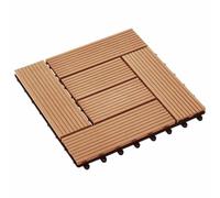 Nqyjm Carreau de Terrasse Lot de 11 Teck 30x30 cm WPC Extérieur | Carrelage Exterieur, Dalles de Terrasse pour Patio, Balcon, Jardin