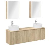 Nqyjm Ensemble d'armoire de Salle de Bain 5 pc Chêne Sonoma L3406449 | Étagère et Porte, Meuble Toilette Rangement pour Salon, WC Invités, Buanderie, Chambre