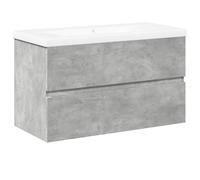 Nqyjm Ensemble de Meubles de Salle de Bain 2 pièce Gris béton L3324909 | Tiroir, Armoire Toilette Rangement Mobilier pour Salon, WC Invités, Buanderie, Chambre