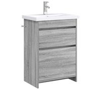 Nqyjm Ensemble de Mobilier de Salle de Bain Sonoma Gris L3404263 | Armoire Toilette Rangement avec Tiroirs pour Salon, WC Invités, Buanderie, Chambre