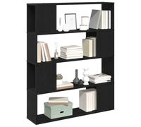 Nqyjm Ensemble Meuble TV 100x24x124,5 cm Chêne Noir Salon | Bibliothèque Étagère sur Pied Meuble de Rangement, Armoire avec Compartiments pour Bureau, Salle à Manger, Chambre