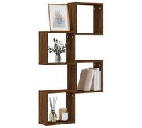 Nqyjm Étagères Murales sous Forme Cube Lot de 4 chêne Marron 30x15x30 cm | Décoration Mural Tablettes Flottante, Rangement Suspendue pour Mur, Cuisine, Chambre, Salle de Bain, Entrée, Bureau