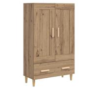 Nqyjm Haut Armoire Chêne Artisanal 70x31x115 cm Bois d'ingénierie LH1 | Meuble de Rangement avec 2 Compartiments et 1 Tiroir, Buffet de Cuisine, Placard Latérale de Salle à Manger pour Salon