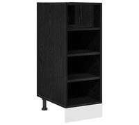 Nqyjm Meuble de Cuisine Bas avec Étagères Chêne noir 30x44,5x81,5 cm | Armoire de Rangement, Buffet Placard de Salle à Manger pour Salon, Chambre, Cuisine