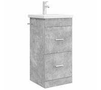 Nqyjm Meuble de Salle de Bain avec évier Gris béton 42x40x84,5 cm L890699 | Armoire Toilette Rangement avec 2 Tiroirs pour Salon, WC Invités, Buanderie, Chambre